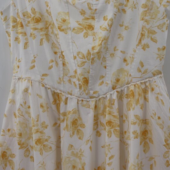 Wayf Size Medium Yellow Floral Maxi Dress - Picture 4 of 7
